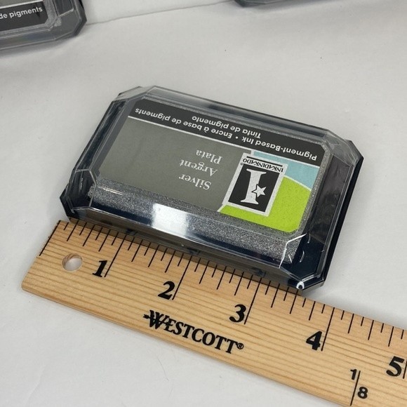 Inkadinkado Pigment Based Ink Stamp Pad Silver Set of 3 Crafts - Picture 10 of 13